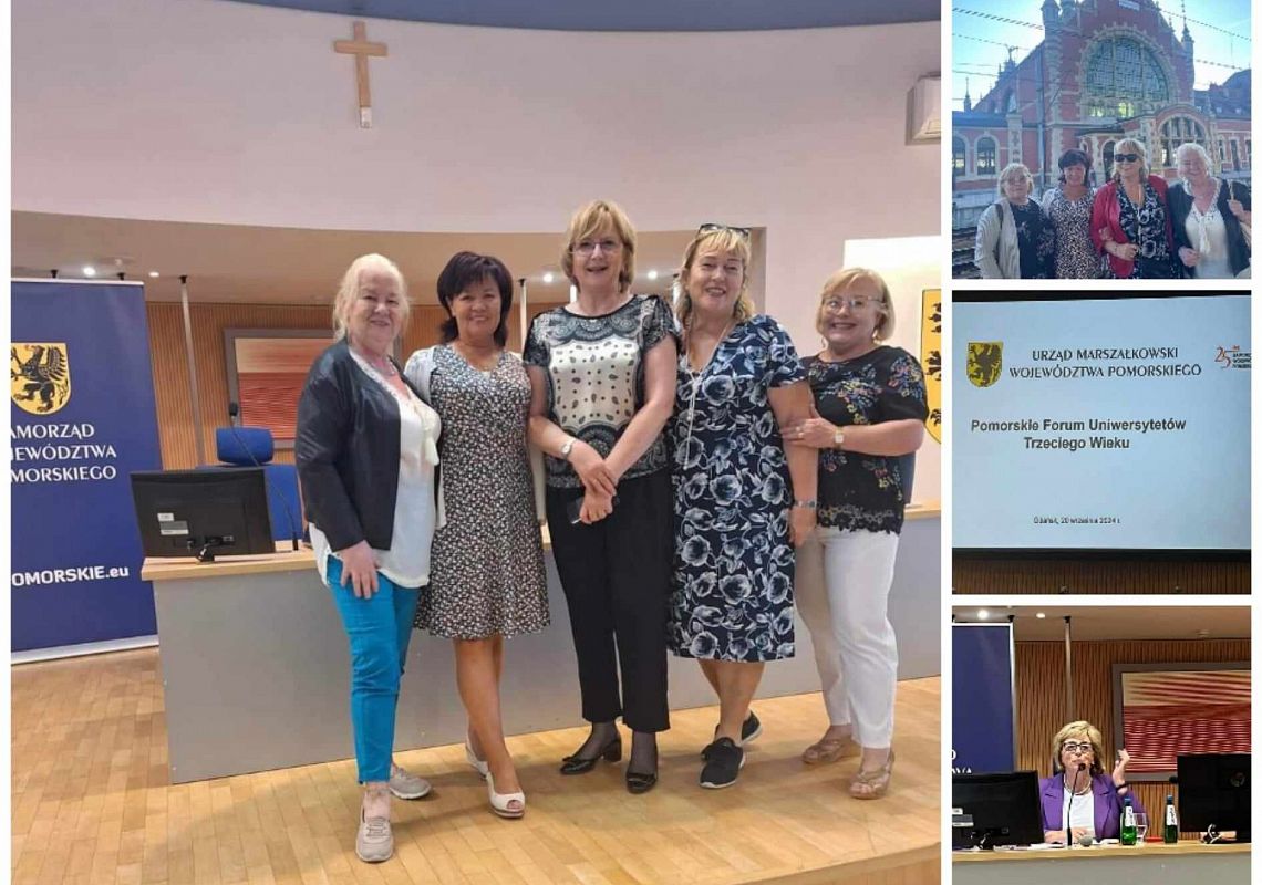 Grafika 1: Prezydium Lęborskiego Uniwersytetu Trzeciego Wieku w Urzędzie Marszałkowskim Województwa Pomorskiego na Pomorskim Forum UTW